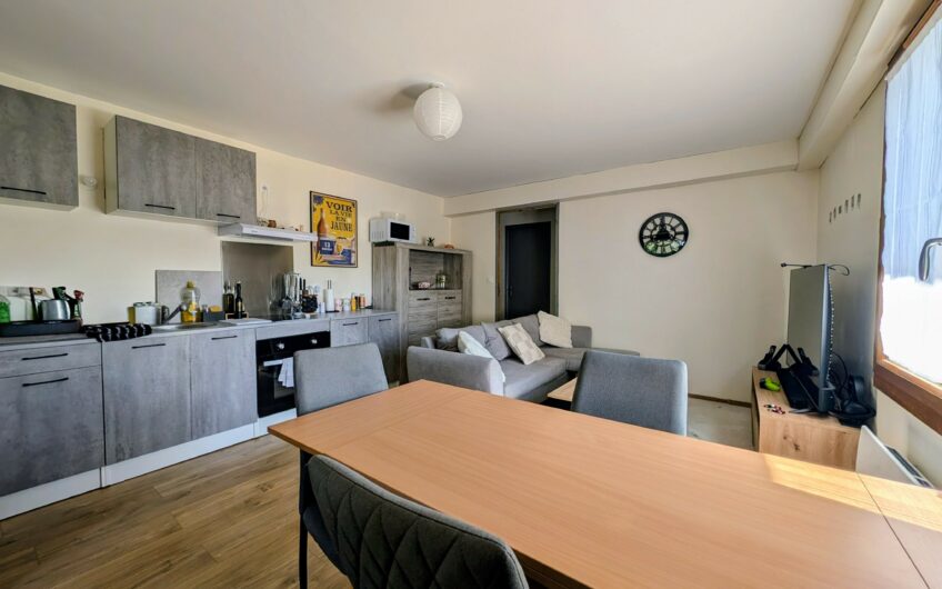 Maison individuelle composée d&rsquo;un appartement T3 et T2 avec double garage et jardin.